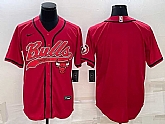 Men's Chicago Bulls Blank Red With Patch Cool Base Stitched Baseball Jersey,baseball caps,new era cap wholesale,wholesale hats